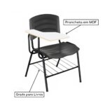 Cadeira Universitária Plástica Prancheta MDF – COR PRETO 34015 JL CADEIRAS 5