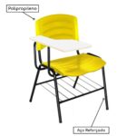 Cadeira Universitária Plástica com Prancheta MDF – COR AMARELO 34019 JL CADEIRAS 6