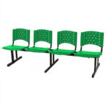 Cadeira Longarina PLASTICA 4 Lugares Cor Verde 33091 JL CADEIRAS 4