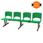 Cadeira Longarina PLASTICA 4 Lugares Cor Verde 33091 JL CADEIRAS 6