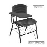 Cadeira Universitária Plástica Prancheta PLÁSTICA – COR PRETO 34020 JL CADEIRAS 7