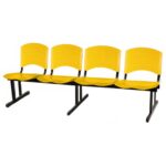 Cadeira Longarina PLASTICA 4 Lugares Cor Amarelo 33097 JL CADEIRAS 5