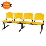 Cadeira Longarina PLASTICA 4 Lugares Cor Amarelo 33097 JL CADEIRAS 6