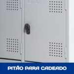 Armário Roupeiro de Aço c/ 08 Portas PEQUENAS 1,95×0,62×0,40m – SA – Cinza – 14002 JL CADEIRAS 10