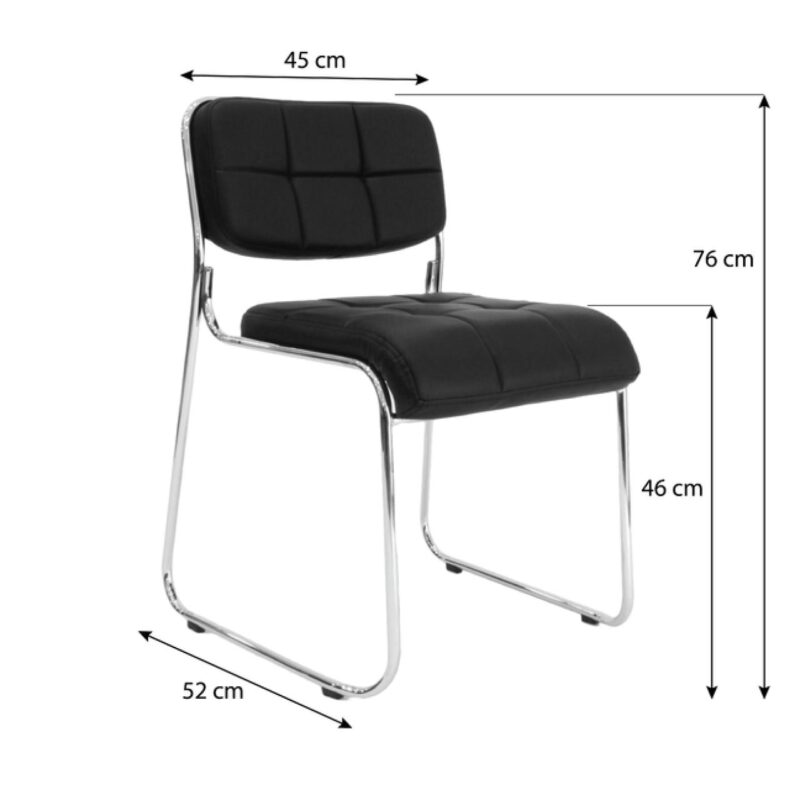 Cadeira Interlocutor Estofada Denver – Cor Preto – PMD – 30405 JL CADEIRAS 3