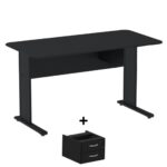 Mesa Escritório 1,50×0,60m c/ Gavetas – Cor Preto – 44093 JL CADEIRAS 6