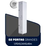 Armário Roupeiro de Aço c/ 02 Portas GRANDES – 1,95×0,34×0,40m – SA – CZ/CZ – 14007 JL CADEIRAS 5