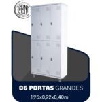 Armário Roupeiro de Aço c/ 06 Portas GRANDES – 1,95×0,92×0,40m – SA – CZ/CZ – 14009 JL CADEIRAS 5