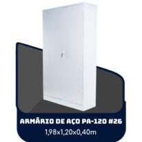 Armário de Aço PA 120 #26 – 1,98×1,20×0,40m – SA – 13121 JL CADEIRAS