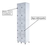 Armário Roupeiro de Aço c/ 10 Portas PEQUENAS – 1,95×0,62×0,40m – SA – CZ/CZ – 14010 JL CADEIRAS 7