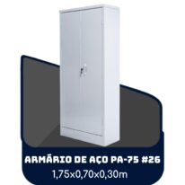 Armário de Aço PA 75 #26 – 1,75×0,70×0,30m – SA – 13119 JL CADEIRAS