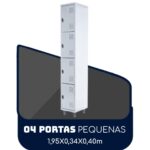 Armário Roupeiro de Aço c/ 04 Portas PEQUENAS 1,95×0,34×0,40m PEQUENAS – SA – CZ/CZ – 14011 JL CADEIRAS 5