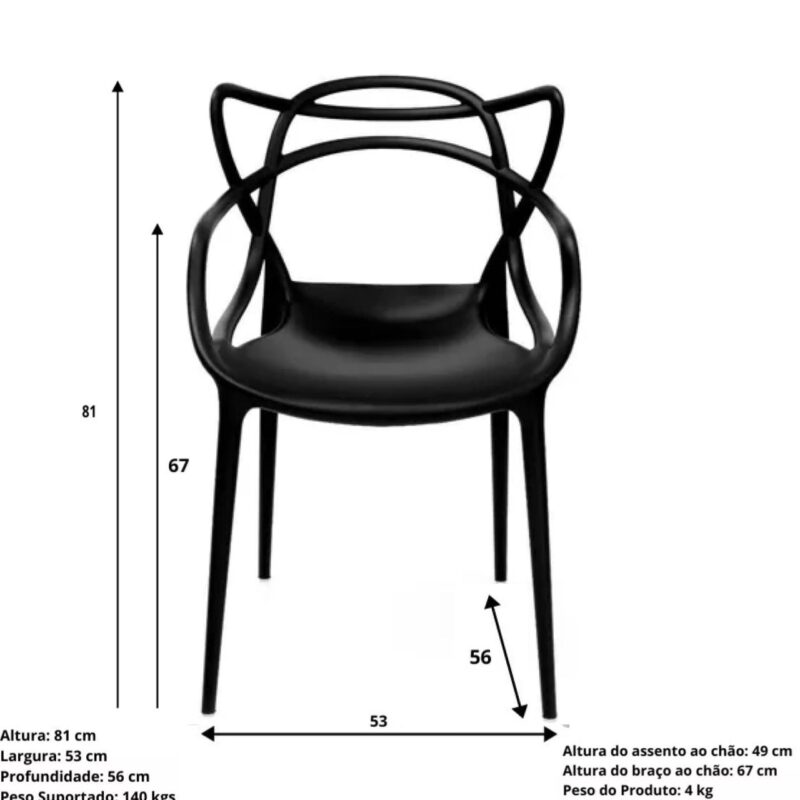 Cadeira Interlocutor OSLO para Escritório ou Jantar – Polipropileno – Cor Preto – 48005 JL CADEIRAS 4