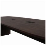 Mesa de Reunião Diretoria ABAULADA – 3,20×1,20m MARSALA/PRETO – 21017 JL CADEIRAS 6