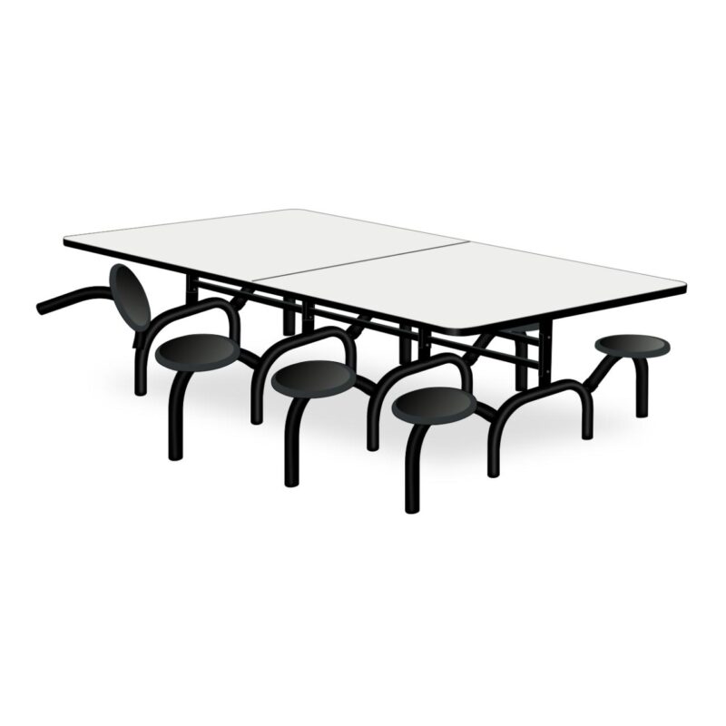 Mesa p/ Refeitório ESCAMOTEÁVEL 08 Lugares – MDP BRANCO DE 25 MM 50047 JL CADEIRAS 4