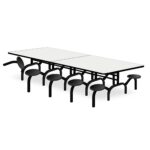 Mesa p/ Refeitório ESCAMOTEÁVEL 10 Lugares – MDP BRANCO DE 25 MM 50048 JL CADEIRAS 9