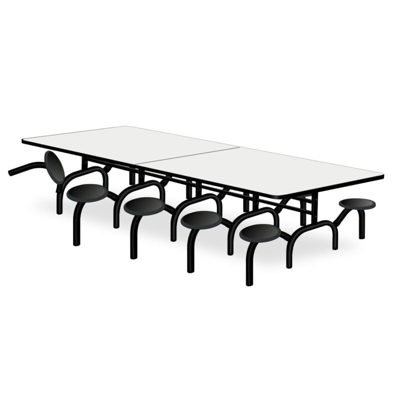 Mesa p/ Refeitório ESCAMOTEÁVEL 10 Lugares – MDP BRANCO DE 25 MM 50048 JL CADEIRAS 4