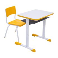 Kit Escolar Individual AMARELO – (Mesa e Cadeira) – JUVENIL – MDF – COR AMARELO – 40094 JL CADEIRAS