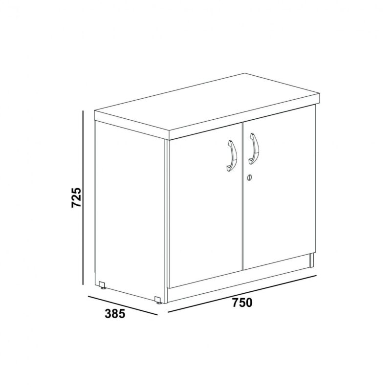 Armário Baixo com 02 Portas – 0,80×0,42×0,75mCINZA/CINZA – 21206 JL CADEIRAS 3