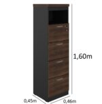 Arquivo 04 Gavetas Pasta Suspensa – 1,60×0,46×0,45m MARSALA / PRETO – 51013 JL CADEIRAS 5