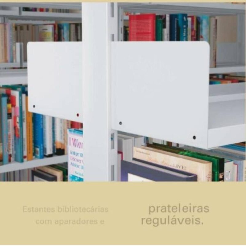 Estante Biblioteca de CENTRO com 12 Bandejas – 1,98×0,92×0,55m – NOBRE – 11109 JL CADEIRAS 4