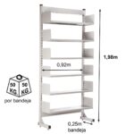 Estante Biblioteca de PAREDE com 06 Bandejas – 1,98×0,92×0,30m – NOBRE – 11108 JL CADEIRAS 7