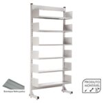 Estante Biblioteca de PAREDE com 06 Bandejas – 1,98×0,92×0,30m – NOBRE – 11108 JL CADEIRAS 6