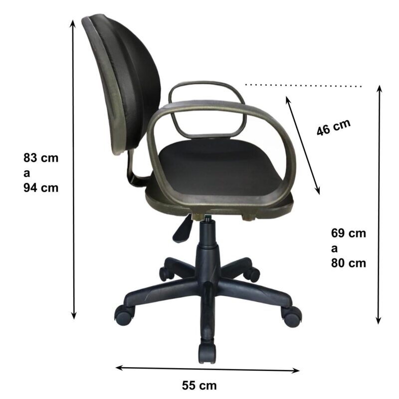 Cadeira Executiva LISA Giratória com Braço Corsa Cor Preta – 31001 JL CADEIRAS 2