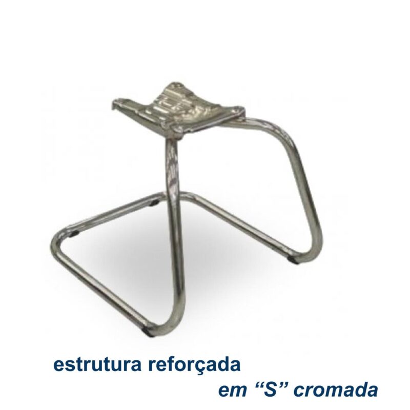 Cadeira Escritório B-ONE Base em “S” CROMADA 31033 JL CADEIRAS 4