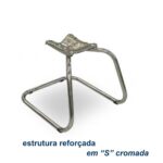 Cadeira Executiva COSTURADA Base em “S” Cromada – Corino Preto 31016 JL CADEIRAS 10