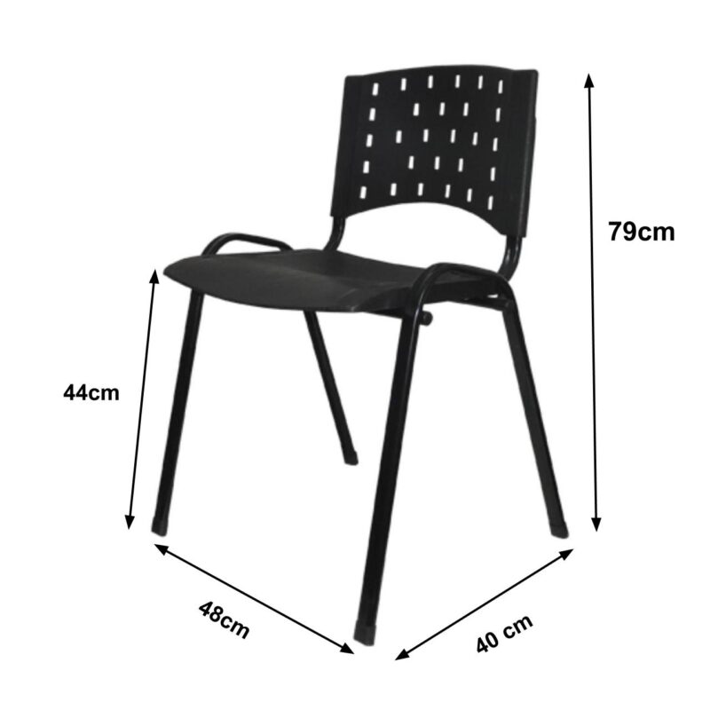 Cadeira Plástica 04 pés Plástico Preto (Polipropileno) – 31201 JL CADEIRAS 2