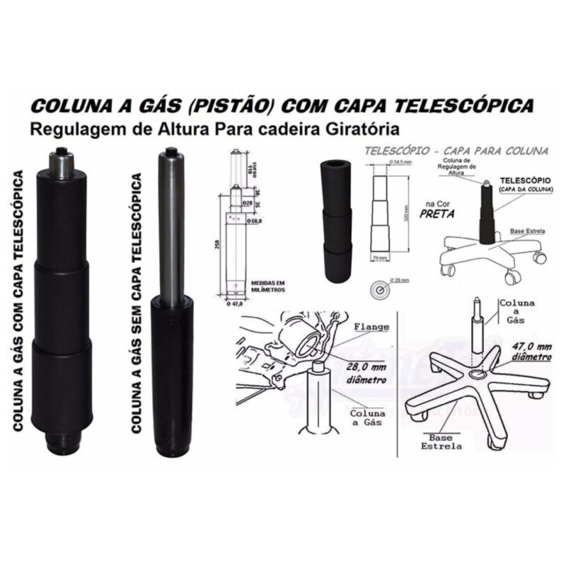 Cadeira Secretária Giratória sem Braços – Corino Preto – PMD – 42003 JL CADEIRAS 5