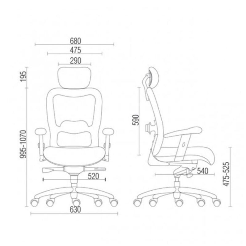 Poltrona Presidente TELA – MK-4002 – New Ergon – Cor Preta – 30014 JL CADEIRAS 4