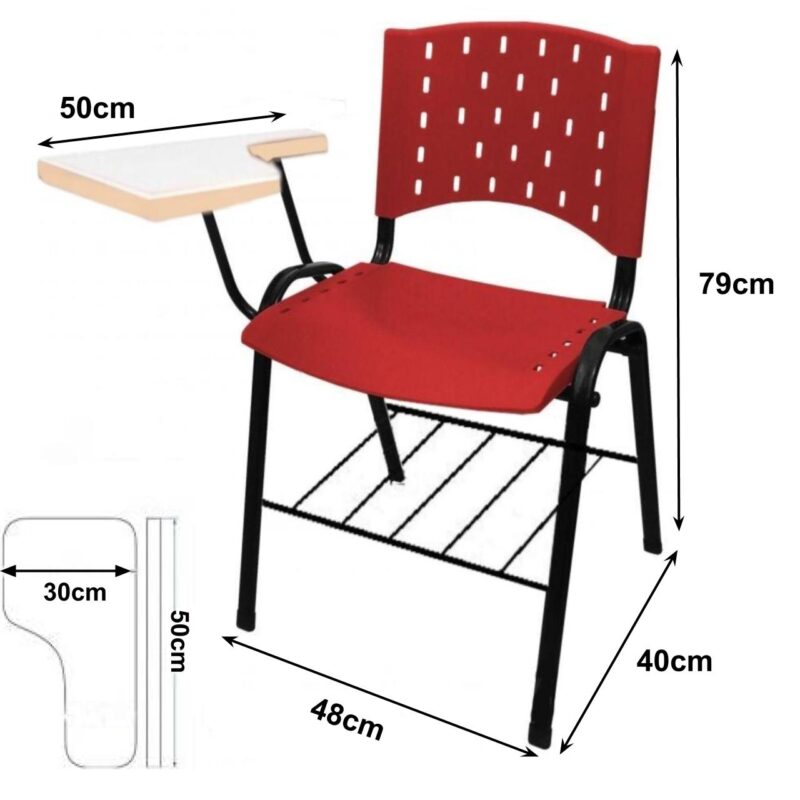 Carteira Universitária Plástica – Plástico VERMELHO 32009 JL CADEIRAS 2