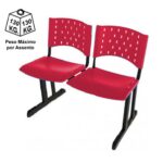 Longarina PLÁSTICA 02 Lugares – Cor VERMELHO 33077 JL CADEIRAS 8