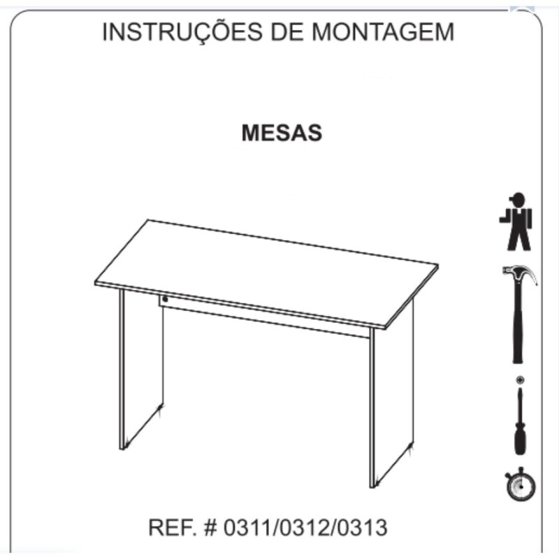 Mesa de Escritório 1,50×0,60m Sem Gavetas NOGAL SEVILHA/PRETO – 21472 JL CADEIRAS 3