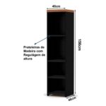 Armário TORRE Aberta NOGAL SEVILHA / PRETO – 21432 JL CADEIRAS 7