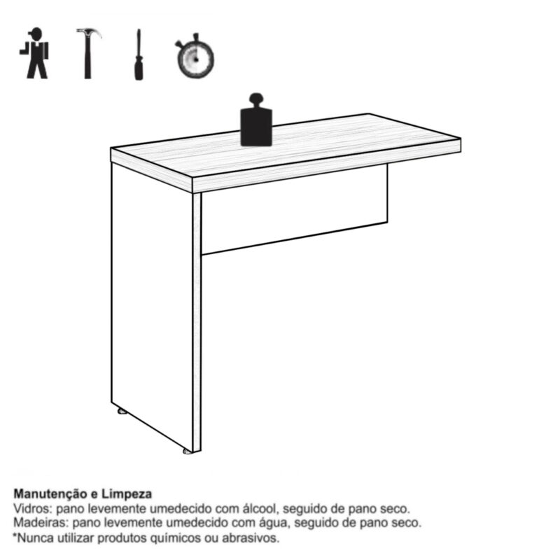 Mesa AUXILIAR SIMPLES 0,90m NOGAL SEVILHA / PRETO – 21419 JL CADEIRAS 4