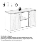 Armário Baixo Credenza – 1,20×0,74X0,45m NOGAL SEVILHA/PRETO – 21412 JL CADEIRAS 10