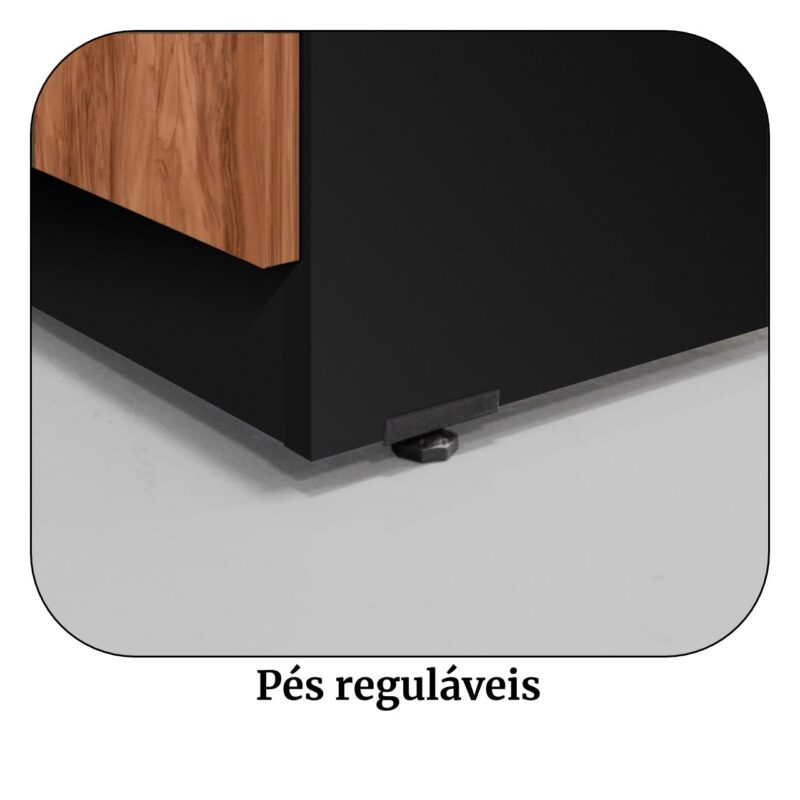 Armário Baixo Credenza – 1,20×0,74X0,45m NOGAL SEVILHA/PRETO – 21412 JL CADEIRAS 3