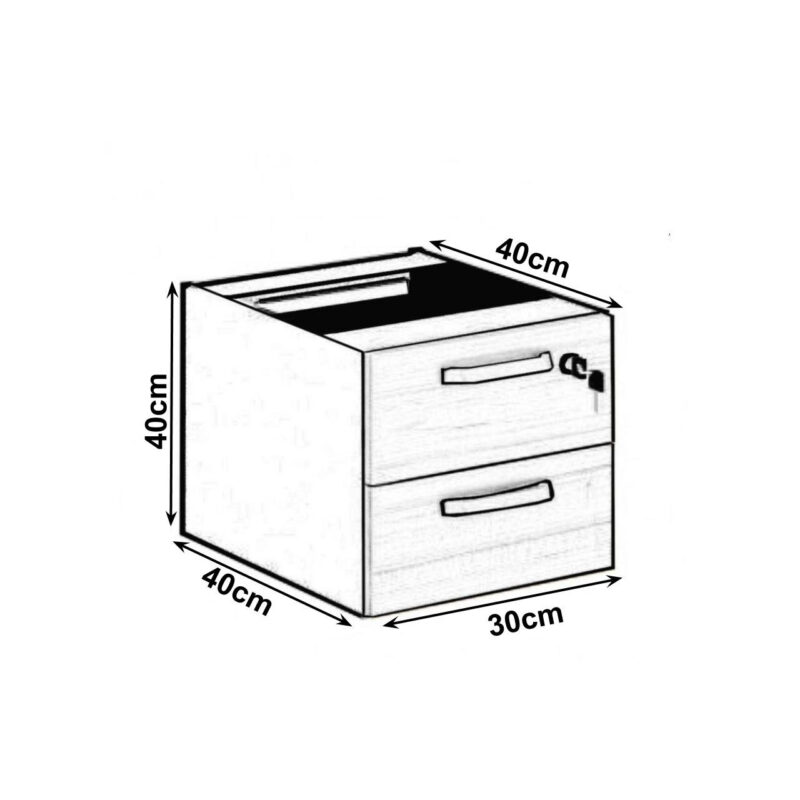 Balcão de Atendimento 1.35×1,13×0,60m – C/ 02 Gavetas NOGAL SEVILHA / PRETO – 63082 JL CADEIRAS 3