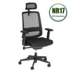 Cadeira Presidente Tela TUNE Home Office C/ Encosto de Cabeça 32993 JL CADEIRAS 10