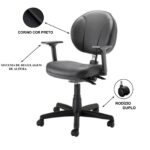 Cadeira Executiva BACK SYSTEM OPERATIVA c/ Braços Reguláveis – CORINO PRETO 32987 JL CADEIRAS 10