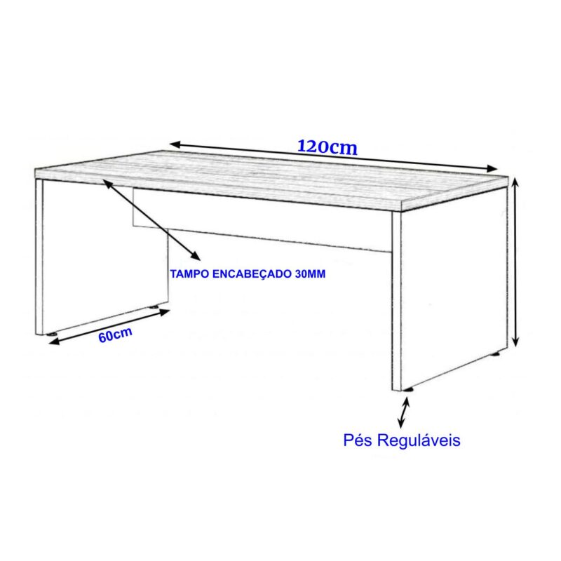 Mesa Escritório 1,20×0,60m – S/ Gavetas MARSALA / PRETO – 23470 JL CADEIRAS 2