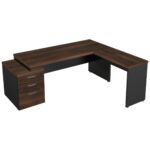 Mesa PEDESTAL com MESA AUXILIAR 1,92×1,60m – Marsala/Preto – 23484 JL CADEIRAS 7