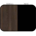 Mesa Escritório Diretorzinha c/ Aparador – Pé de MADEIRA – 1,90×1,60m MARSALA / PRETO / PRETO – 23487 JL CADEIRAS 11