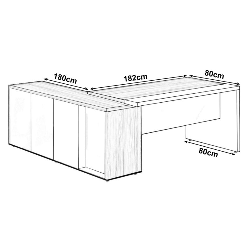 Mesa PRESIDENTE c/ Armário Pedestal – 1,82×1,80m MARSALA / PRETO – 23483 JL CADEIRAS 3