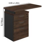 Mesa AUXILIAR c/ 03 Gavetas Pedestal MARSALA/PRETO – 51017 JL CADEIRAS 7