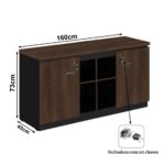 Armário Baixo GOLD Credenza – 1,60×0,72×0,45m MARSALA/PRETO – 23501 JL CADEIRAS 6