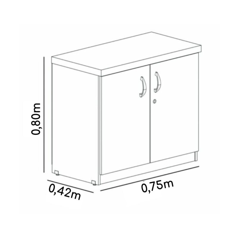 Armário Baixo com 02 Portas – 0,80×0,42×0,75m – PMD – Cor Preto – 44105 JL CADEIRAS 3